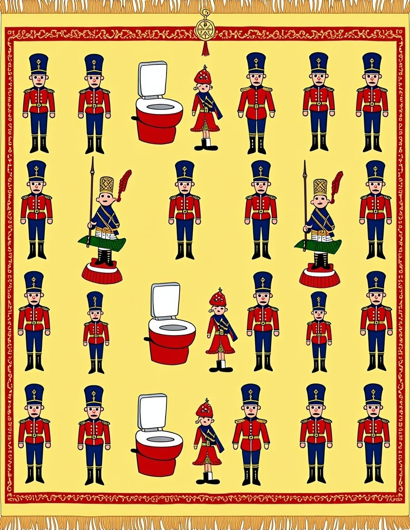 Royal Guard Repeating Toilet Motif Rug