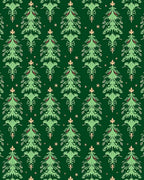 Elegant Emerald Green Christmas Tree Medallion Rug