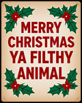 Merry Christmas Filthy Animal Holly Rug