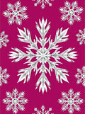 Fuchsia White Snowflake Medallion Rug