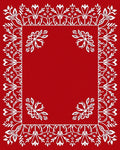 Crimson White Floral Border Medallion Rug