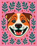 Joyful Pink Dog Garland Flora Rug