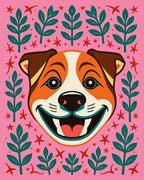 Joyful Pink Dog Garland Flora Rug
