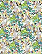 Whimsical Abstract Tropical Garden Rug