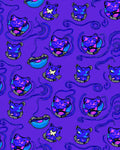Vivid Blue Cosmic Cat Swirl Rug
