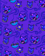 Vivid Blue Cosmic Cat Swirl Rug