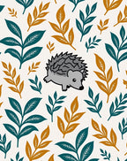Whimsical Hedgehog Woodland Foliage Rug