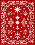 Crimson Snowflakes Victorian Border Rug