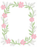 Pink Blossom Garland Border Rug