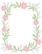 Pink Blossom Garland Border Rug