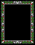 Bold Green Red White Floral Border Rug