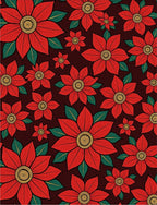 Crimson Floral Bloom Textile Rug