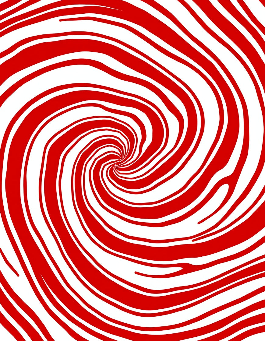 Crimson White Spiral Vortex Rug