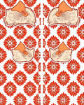 Coral Floral Medallion and Peach Cloud Rug