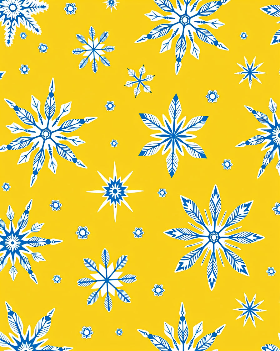 Golden Yellow Snowflake Meadow Rug