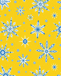 Golden Yellow Snowflake Meadow Rug