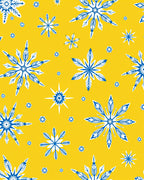 Golden Yellow Snowflake Meadow Rug