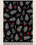 Black White Pine Berry Sprinkle Rug
