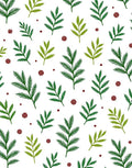 Conifer Sprigs Scattered Berry Accents Rug