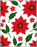 Red Poinsettia Holly Floral Arrangement Rug