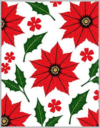 Red Poinsettia Holly Floral Arrangement Rug