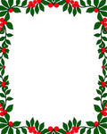Festive Red Berry Holly Border Rug
