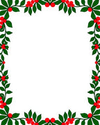 Festive Red Berry Holly Border Rug
