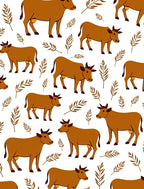 Brown Cow Foliage Repeat Rug