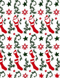 Red Green Christmas Stocking Star Garland Rug
