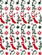 Red Green Christmas Stocking Star Garland Rug