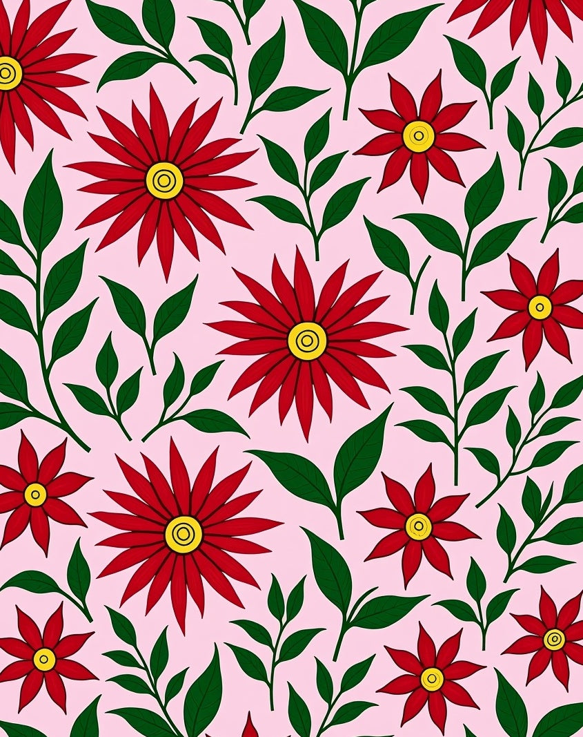 Crimson Red Bloom Scatter Rug