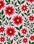 Crimson Red Bloom Scatter Rug