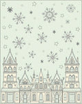 Whimsical Winter Castle Snowflake Scene Rug