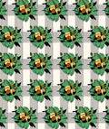 Emerald Gold Floral Plaid Rug