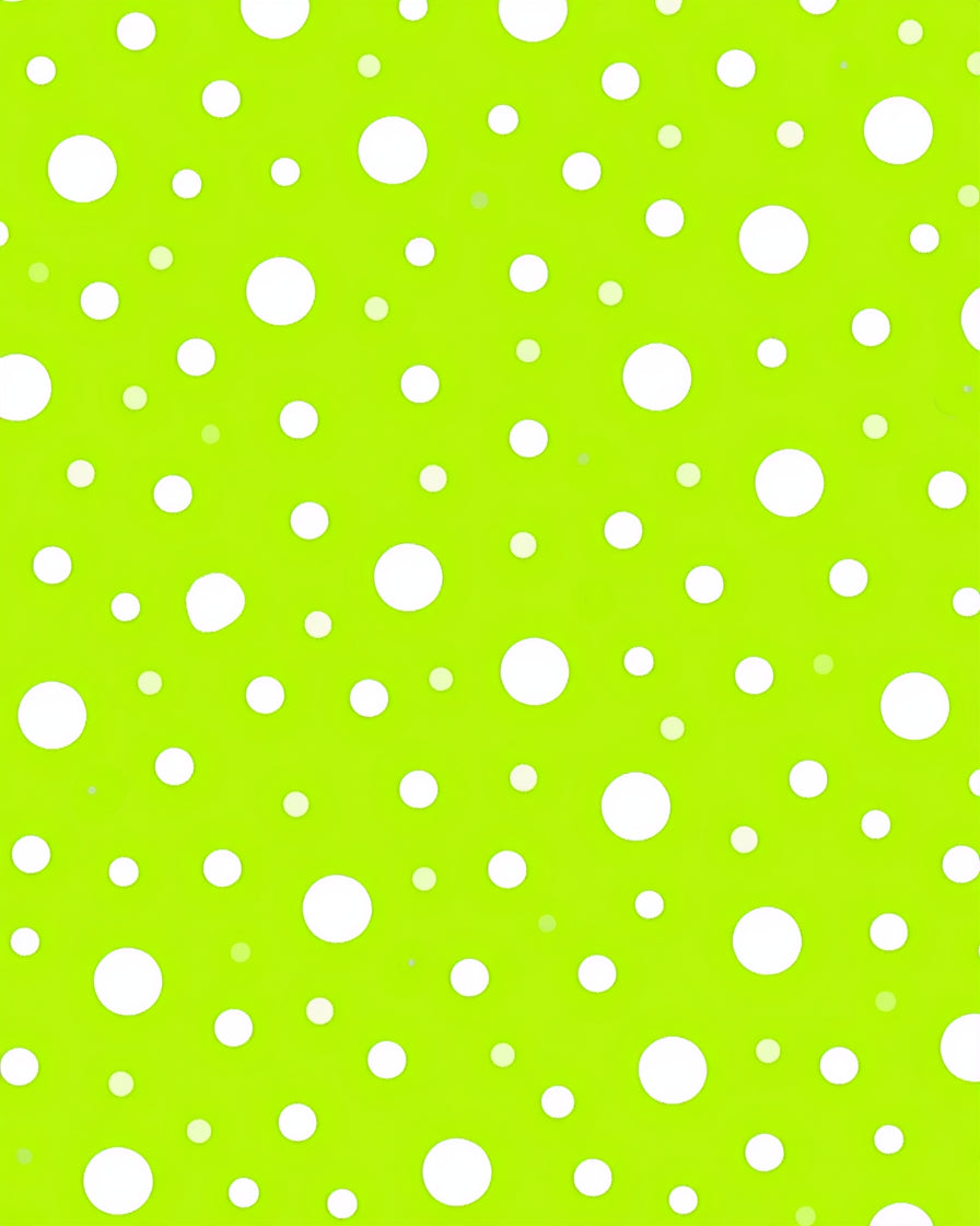 Bright Lime White Polka Dot Circles Rug