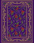 Regal Purple Berry Foliage Border Rug