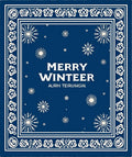 Deep Blue Snowflake Winter Border Rug