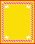 Bright Yellow Red White Bone Border Rug