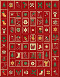 Festive Red Christmas Collage Rug