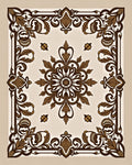 Antique Brown Floral Medallion Lace Rug