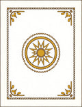 Golden Sunburst Medallion Border Rug