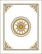 Golden Sunburst Medallion Border Rug