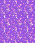 Whimsical Lilac Pink Heart Floral Scroll Rug