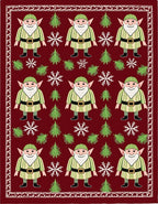 Festive Elf Winter Forest Holiday Rug