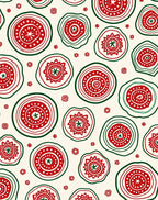 Crimson And Emerald Circles Whimsy Rug