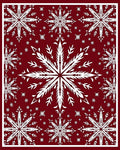 Crimson White Snowflake Array Rug
