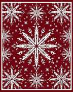 Crimson White Snowflake Array Rug