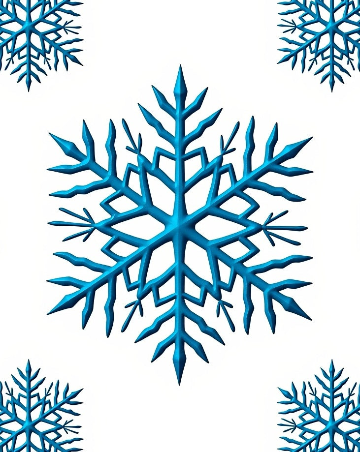 Aqua Blue Snowflake Cluster Rug
