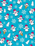 Cheerful Snowman Snowflake Winter Scene Rug
