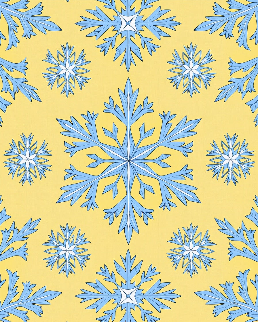 Sky Blue Snowflake Scatter Rug